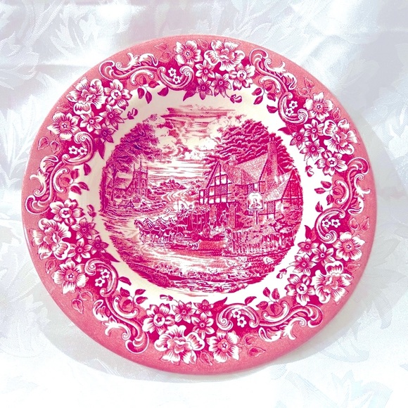 15 PC Set Staffordshire England Red engraving Dinner set (15). - Picture 2 of 5